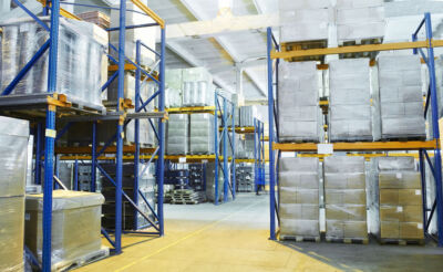 warehouse with rack arrangement